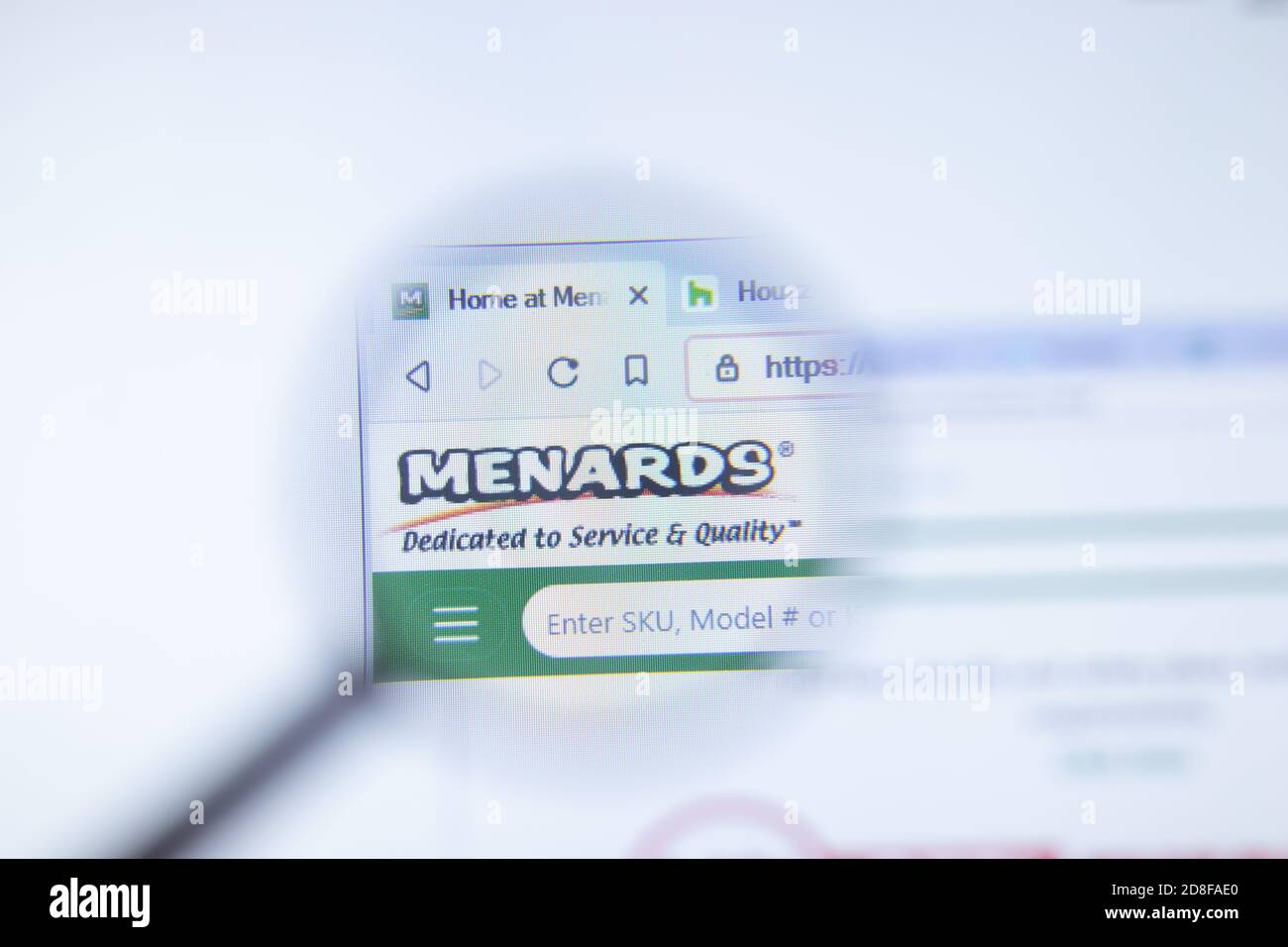 New York, USA - 29 September 2020: Menards menards.com company website with logo close up, Illustrative Editorial Stock Photo