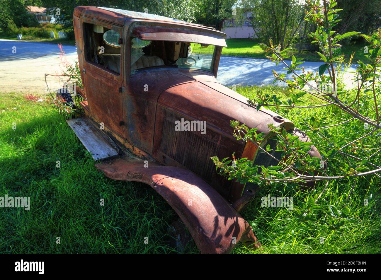 Old car in Dawson City Stock Photo
