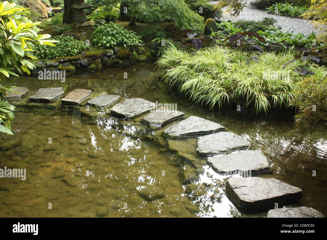 The Japanese garden at Butchart Gardens, Brentwood Bay, Vancouver Island, Canada Stock Photo