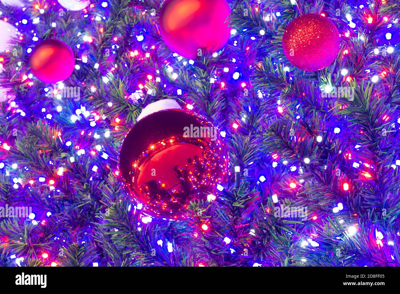 Red white and blue christmas tree hires stock photography and images