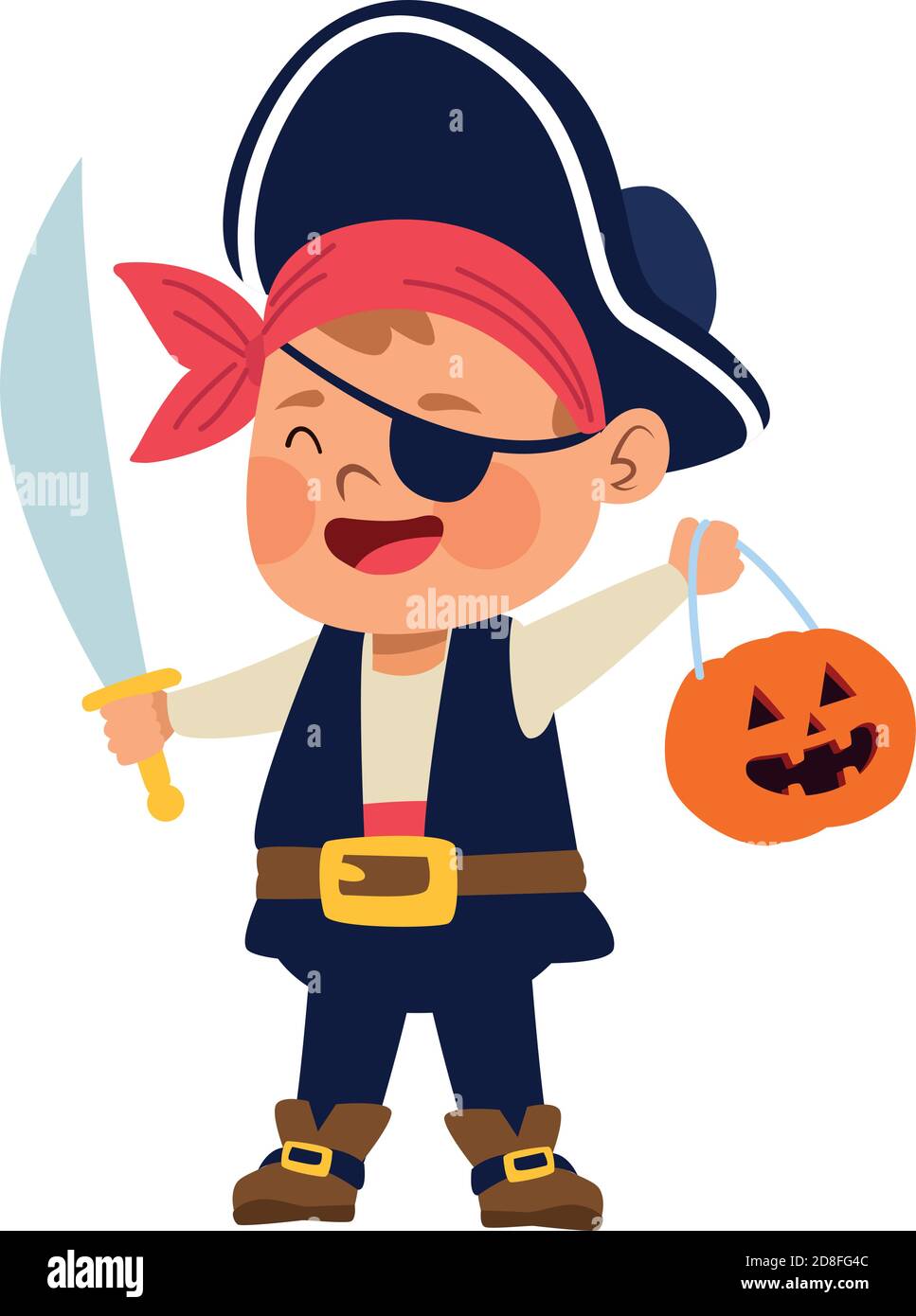 cute little boy dressed as a pirate character vector illustration ...
