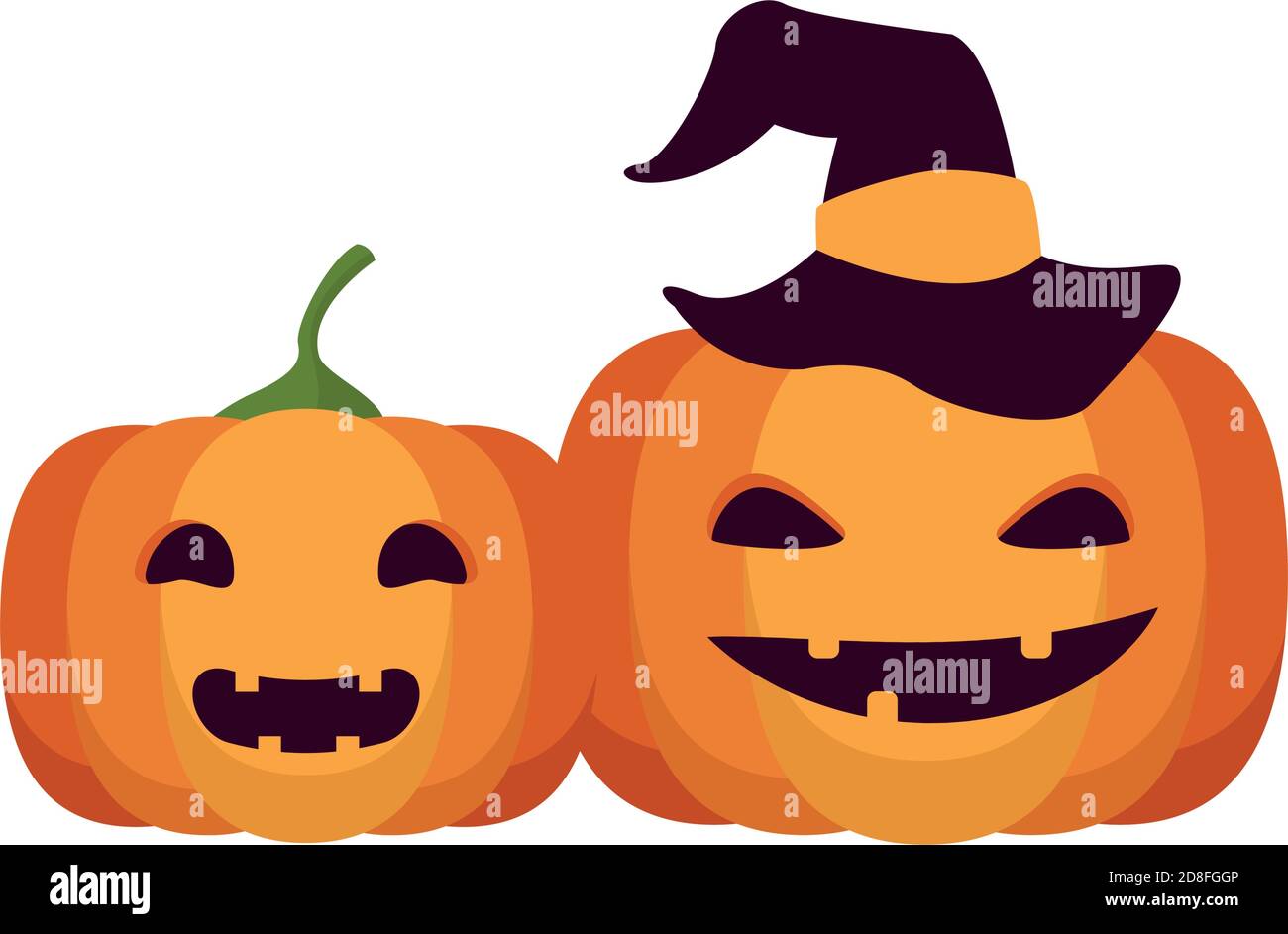 halloween pumpkins faces lanterns icons vector illustration design Stock Vector