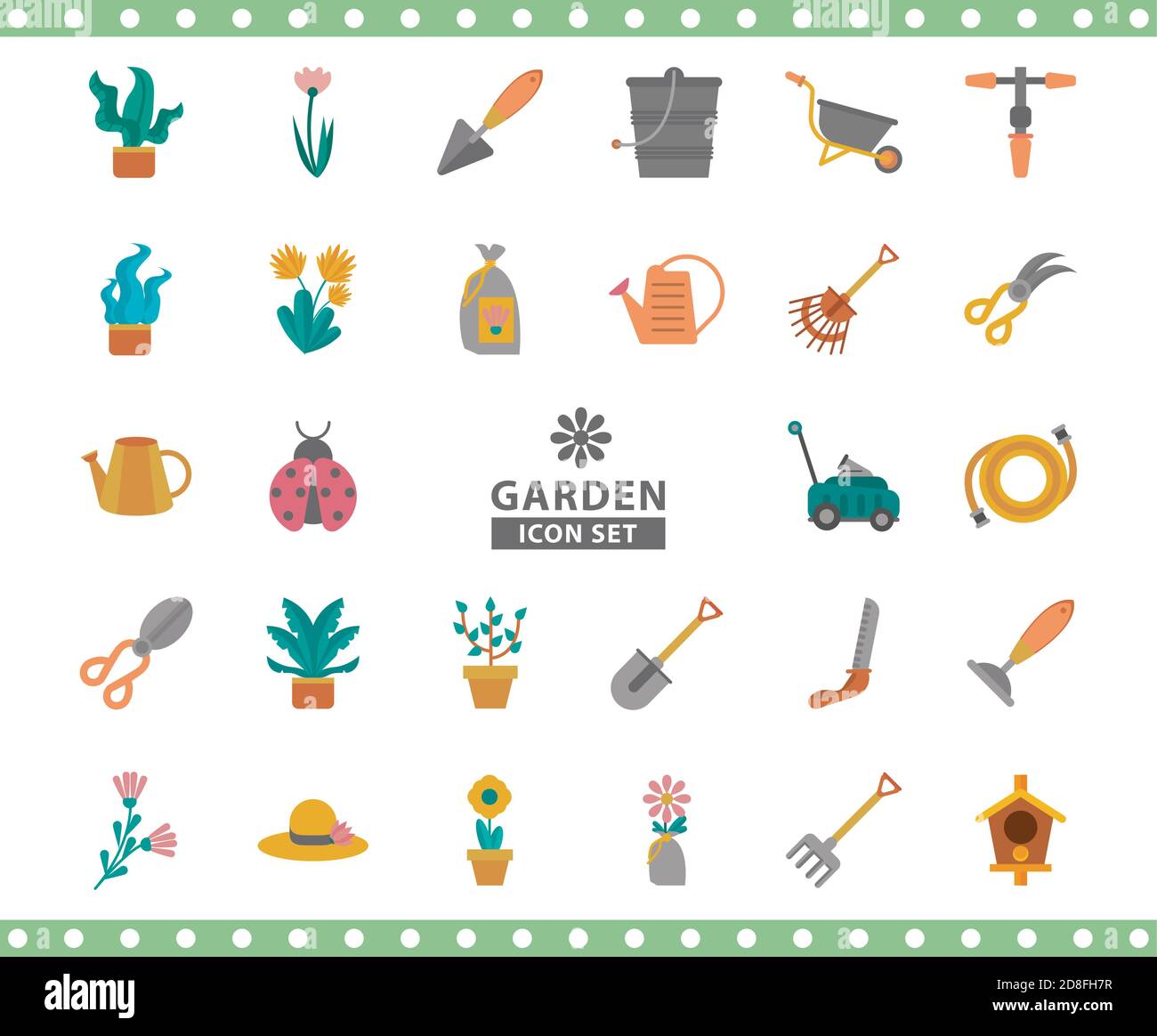 bundle of gardening tools flat style icons vector illustration design ...
