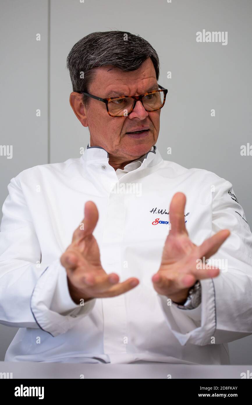 Achern, Germany. 12th Oct, 2020. Star chef Harald Wohlfahrt is sitting in the break room of the Scheck-In Manufaktur during a conversation on the occasion of his upcoming 65th birthday. Wohlfahrt will be 65 years old on 7.11.2020. Credit: Philipp von Ditfurth/dpa/Alamy Live News Stock Photo