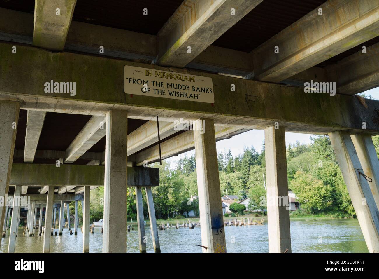 Under the Young Street Bridge at Kurt Cobain Memorial Park located in Aberdeen, WA, USA,, there is a plaque written one of Nirvana's album titles. Stock Photo