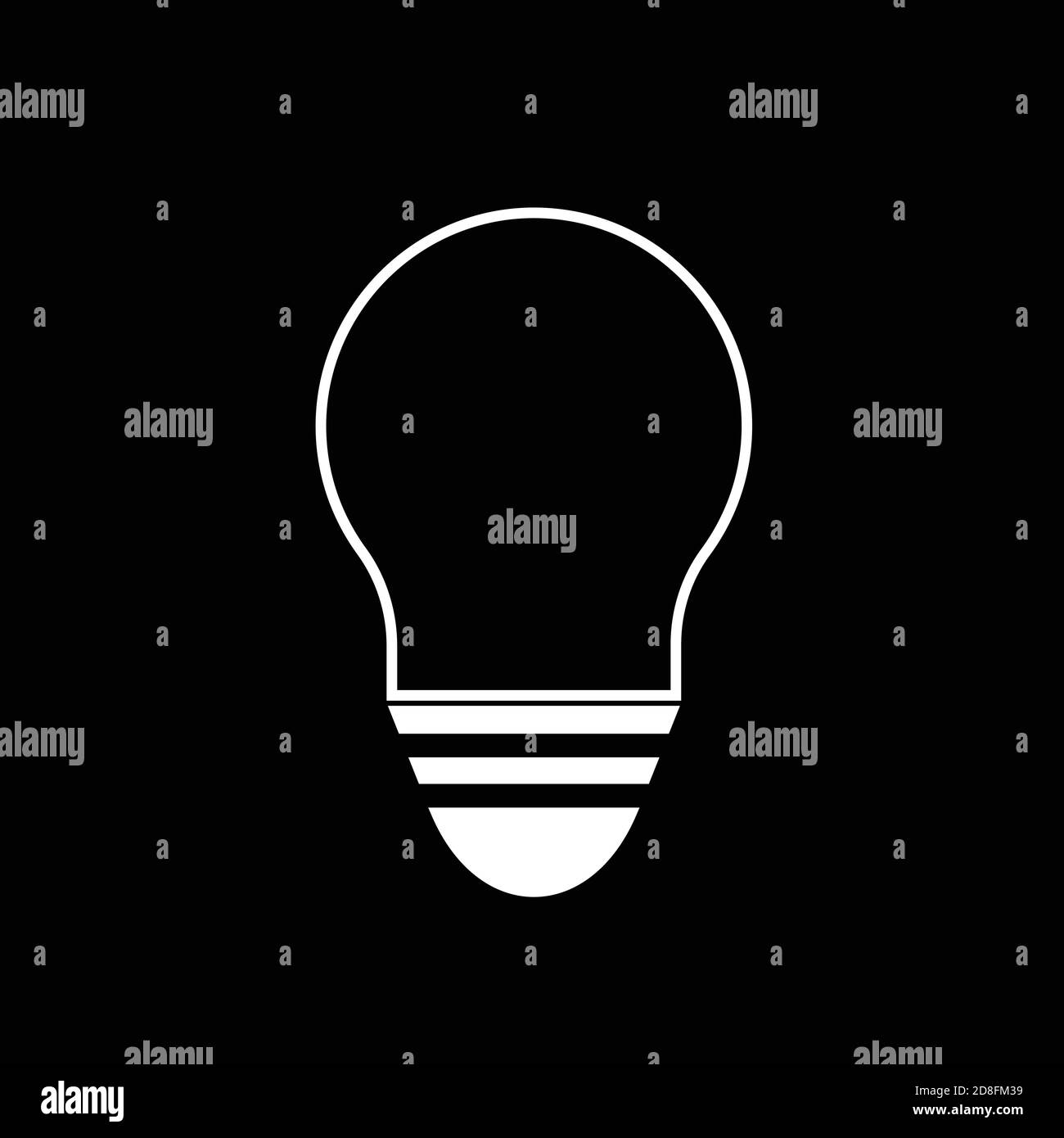 Light Bulb line icon vector, isolated on black background Stock Vector ...