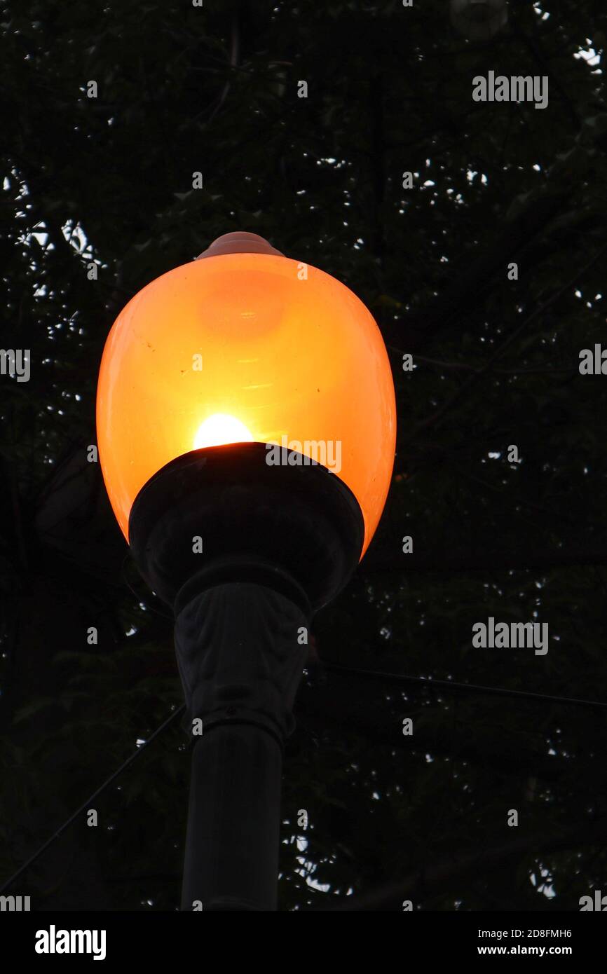 an old lamp is on Stock Photo
