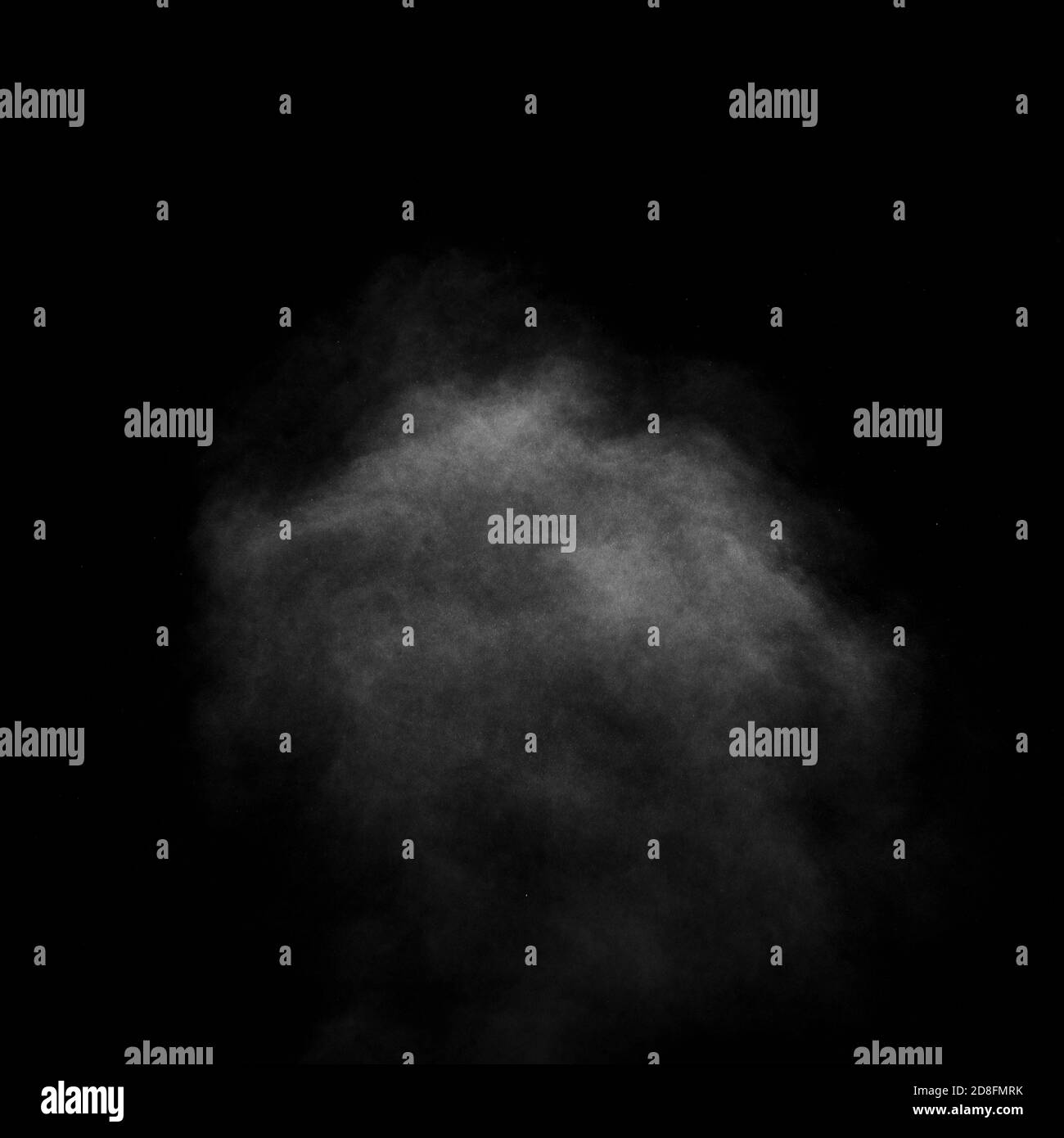 Abstract white vapor, smoke in the form of a cloud on a black background Stock Photo