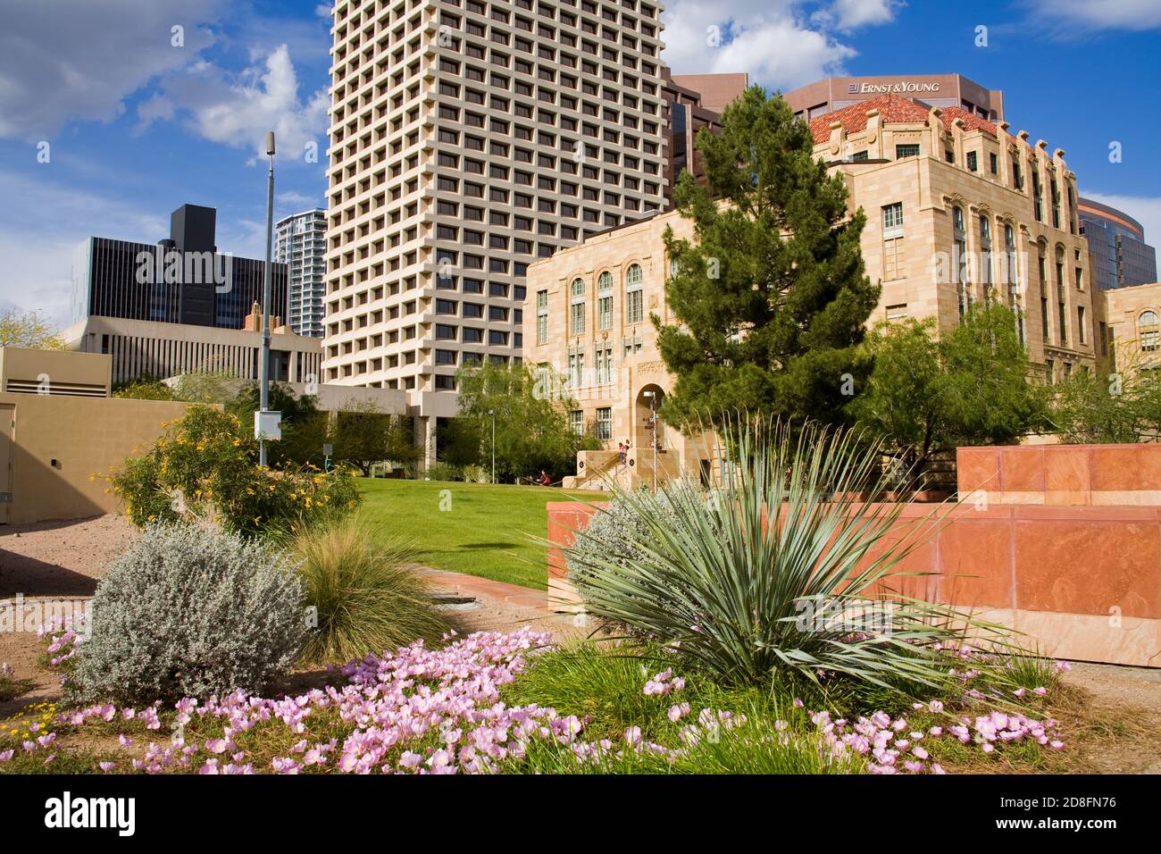 Old City Hall & Wells Fargo Tower, Phoenix, Arizona, USA Stock Photo