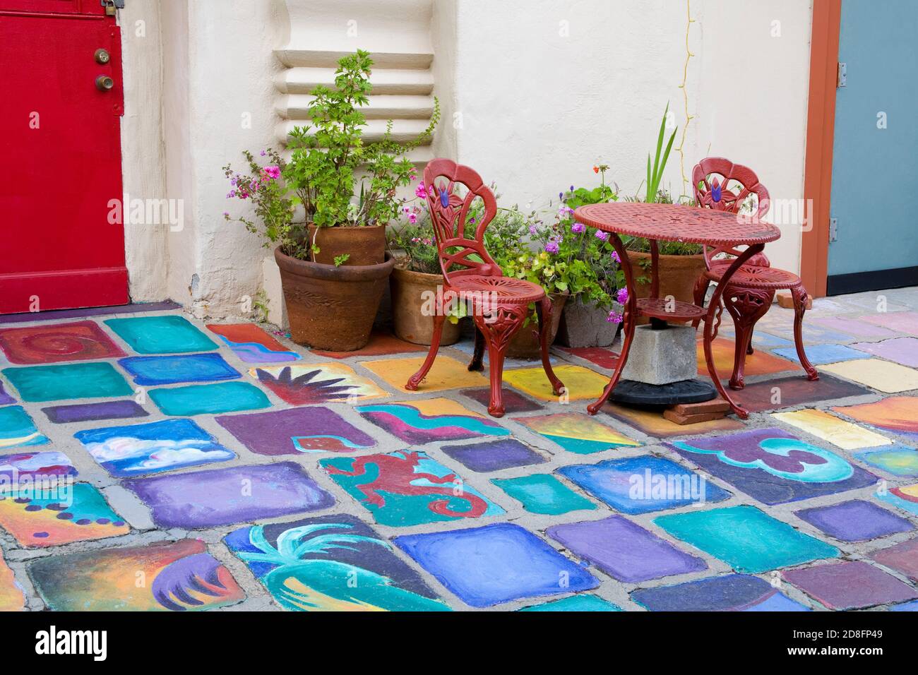 Patio furniture, Spanish Village Art Center in Balboa Park, San Diego