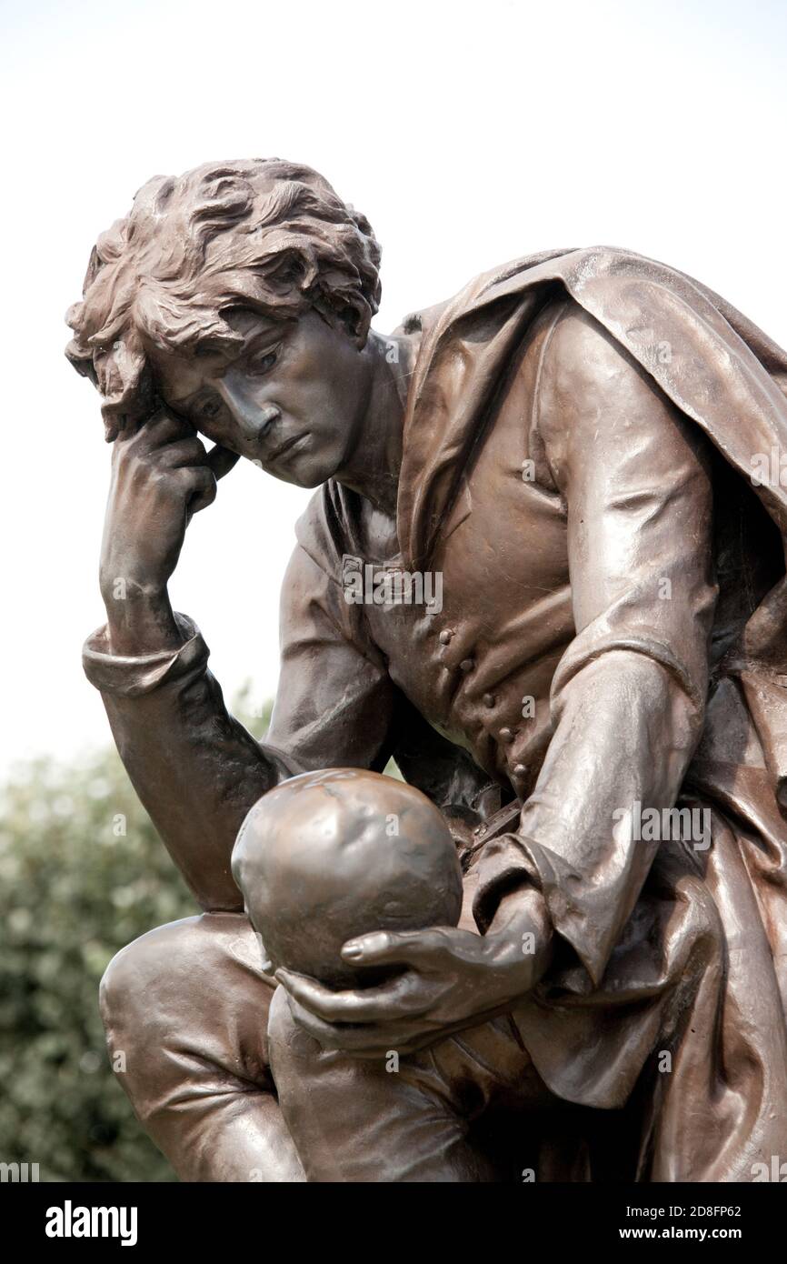 Hamlet Statue In Stratford Upon Avon Warwickshire England UK Stock