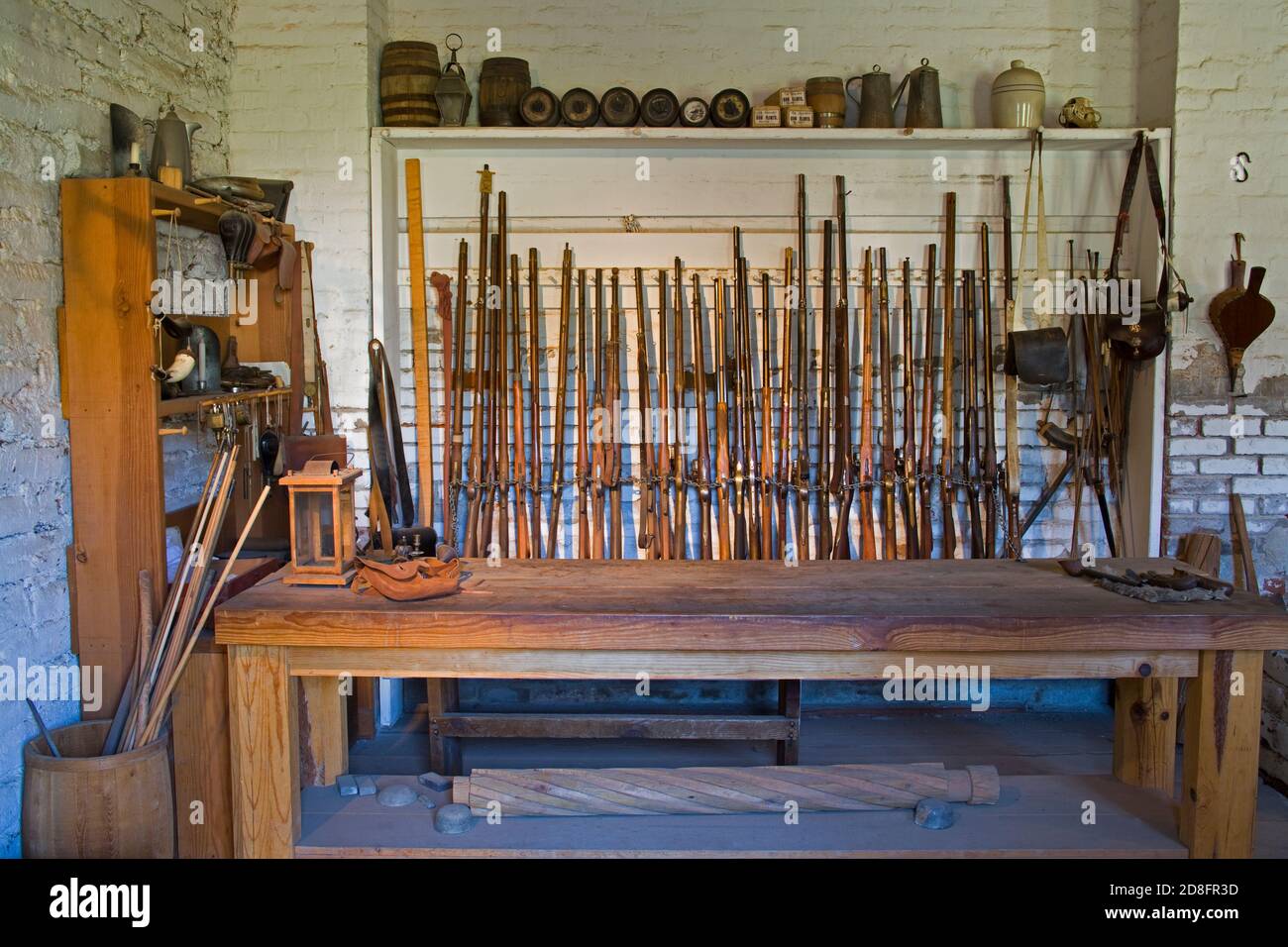 Gun Smith Shop in Sutter's Fort State Historic Park, Sacramento, California, USA Stock Photo