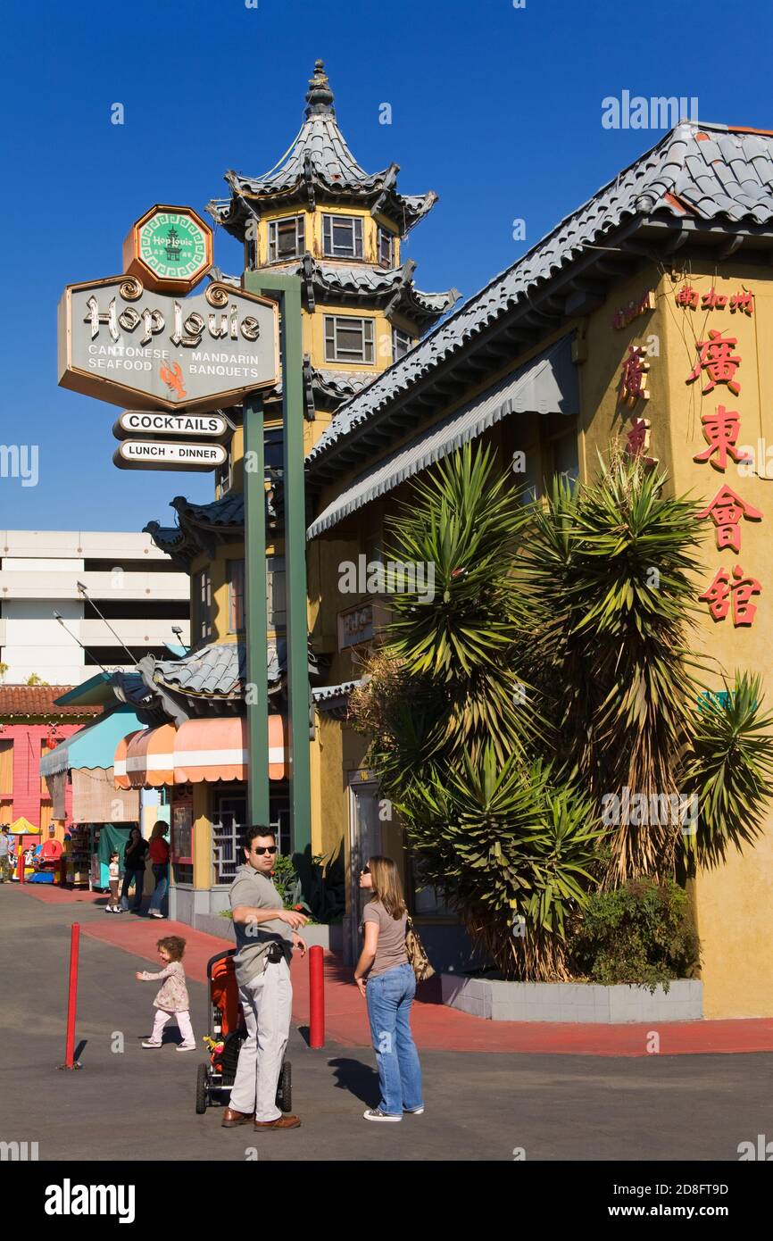 Hop Louie Restaurant, Chinatown, Los Angeles, California, USA Stock Photo