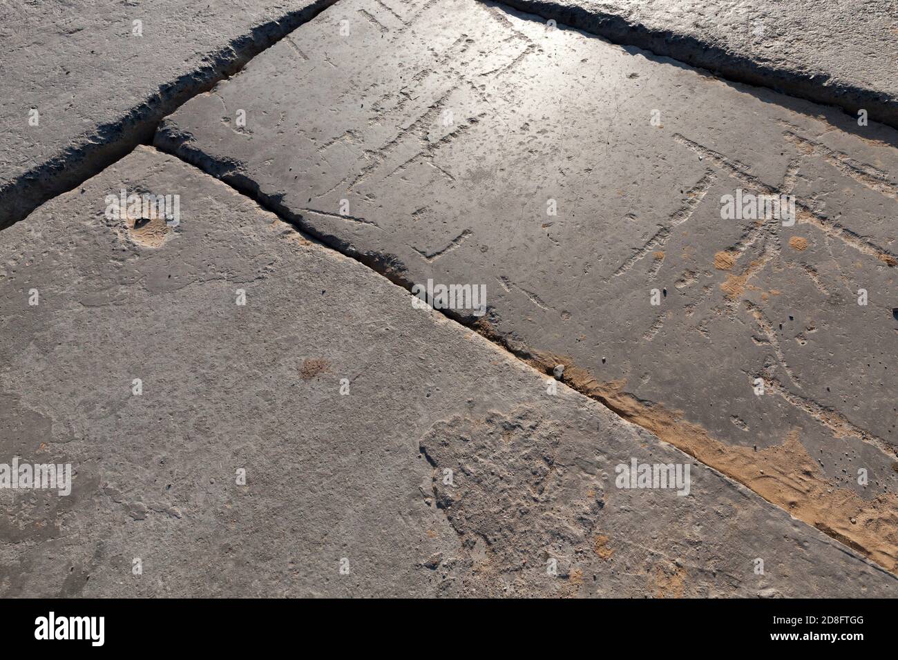 old concrete floors in the construction site Stock Photo