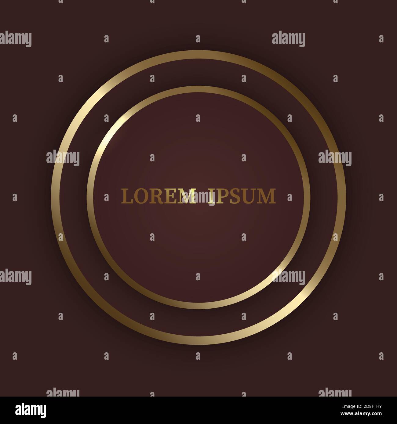 Gold shiny circle frame on dark luxury background Stock Vector