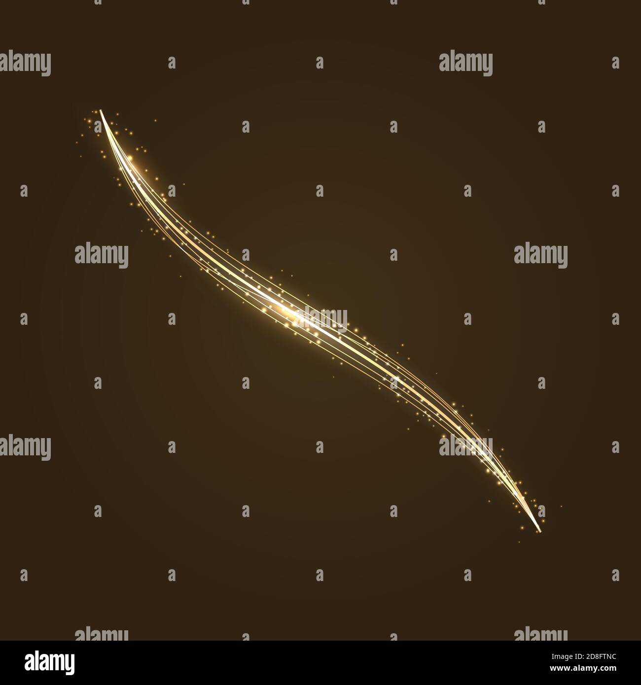 Golden light tracing effect. Glowing magic fire ring trac Stock Vector ...