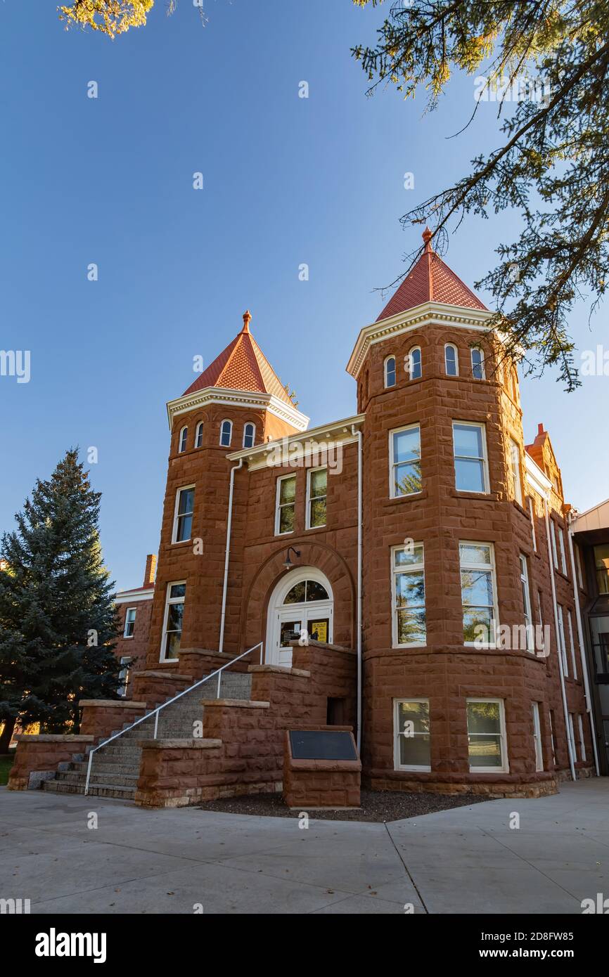 Afternoon sunny view of the Ashurst Auditorium at Flagstaff, Utah Stock