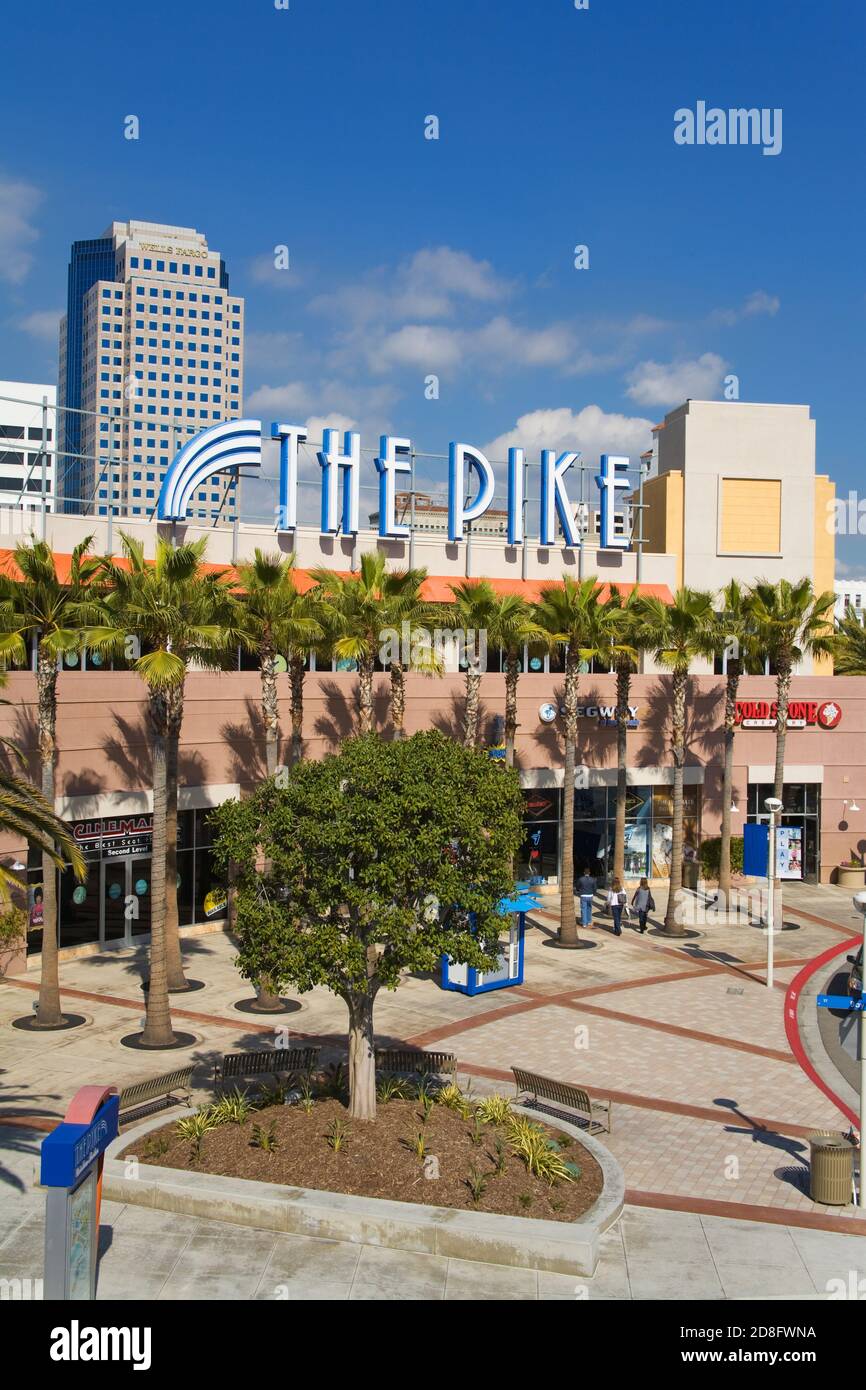 The Pike Mall, Long Beach, Los Angeles, California, USA Stock Photo