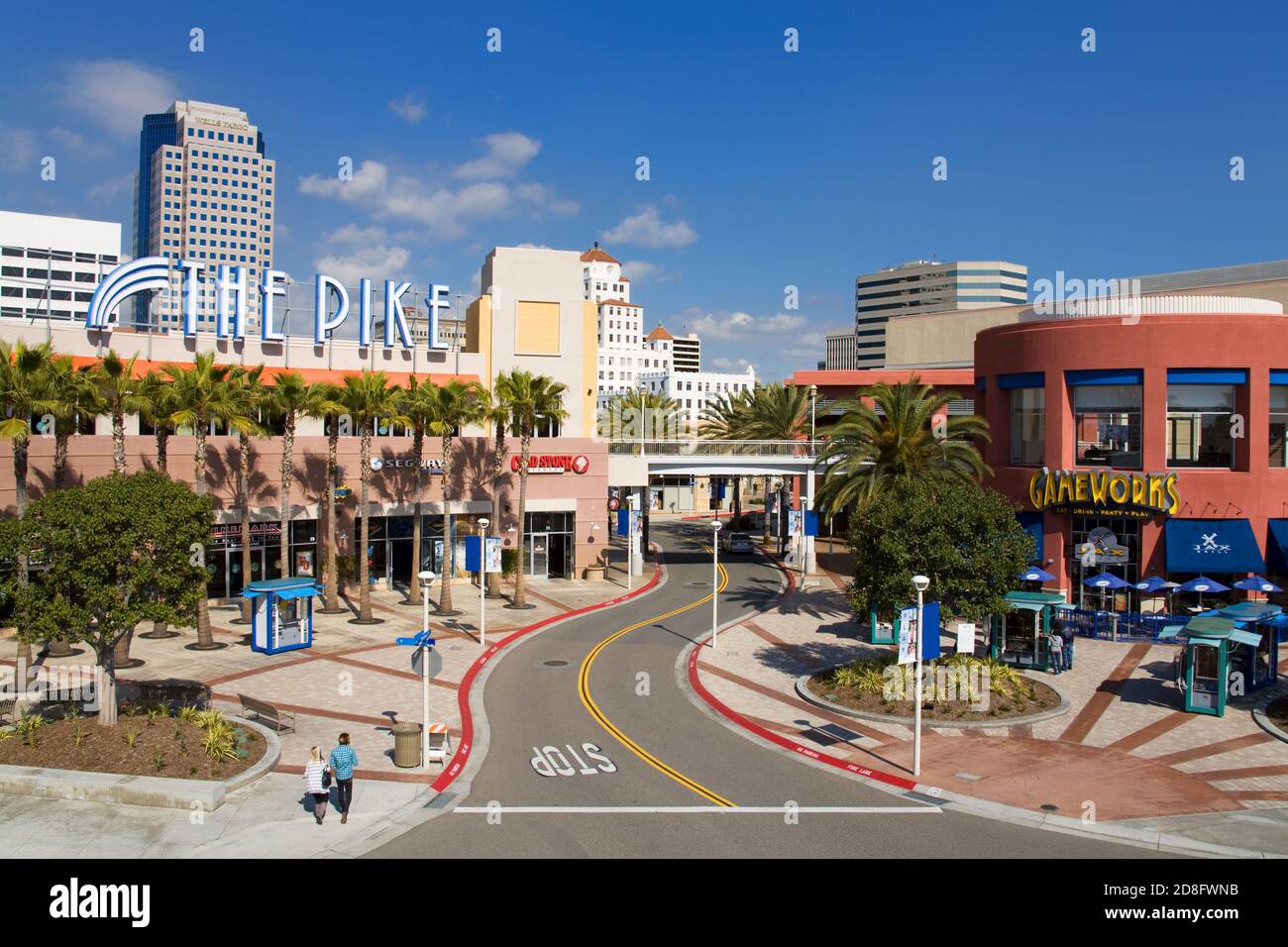 The Pike Mall, Long Beach, Los Angeles, California, USA Stock Photo