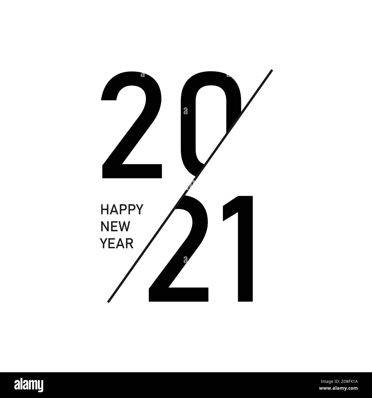 Happy New Year 2021 Text Design Logo Stock Vector Image And Art Alamy