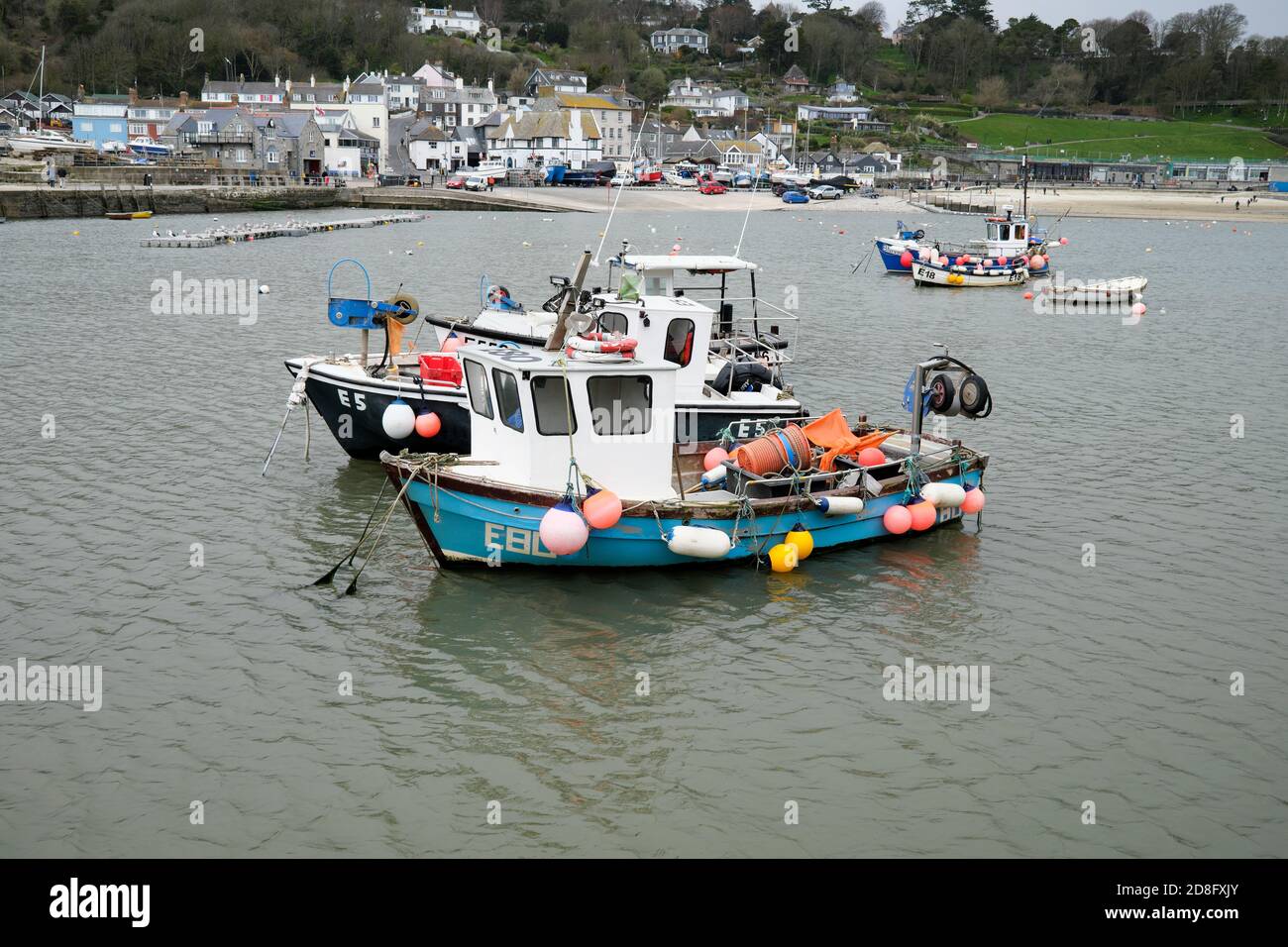 Fishing Boats In Lyme Regis Harbour Dorset England UK Stock Photo - Alamy