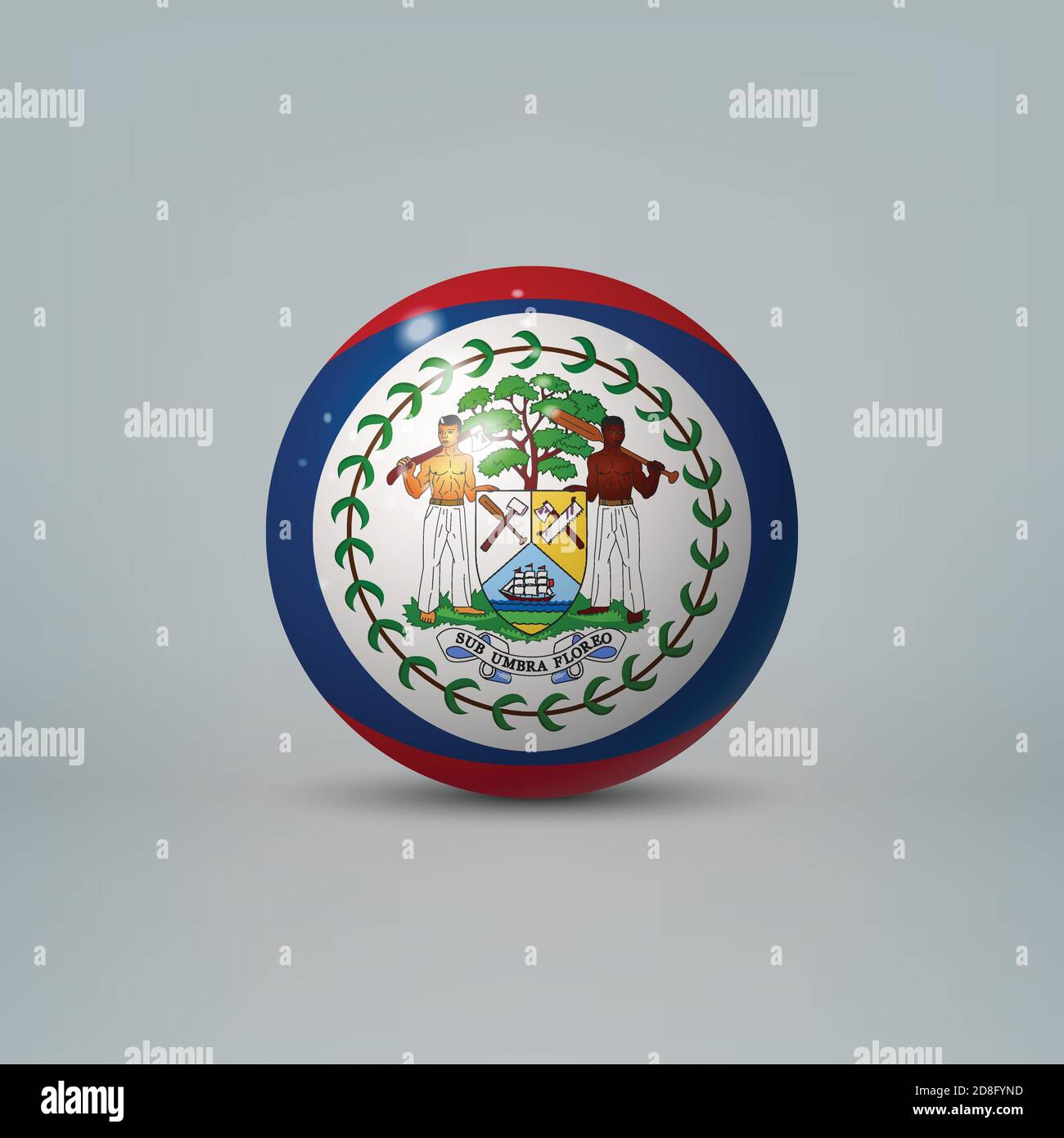 Realistic glossy plastic ball or sphere with flag of Belize Stock ...