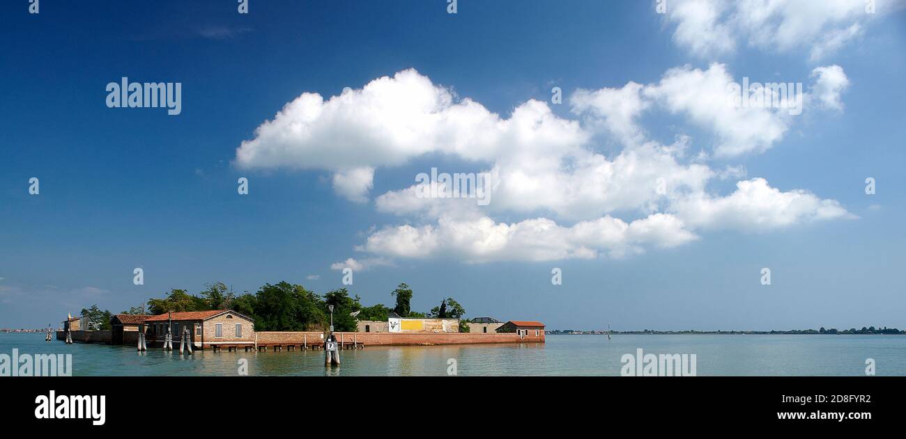 Venetian Lagoon (Ve),Italy, the island of St.Giacomo in Palude,a former leper hospital,former convent and former military munitions Stock Photo