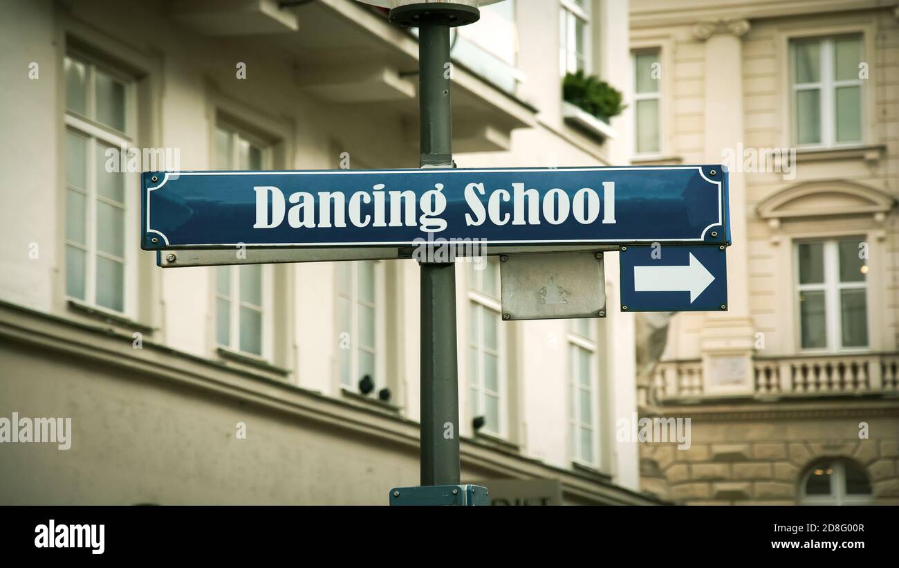 Street Sign the Direction Way to DANCING SCHOOL Stock Photo - Alamy