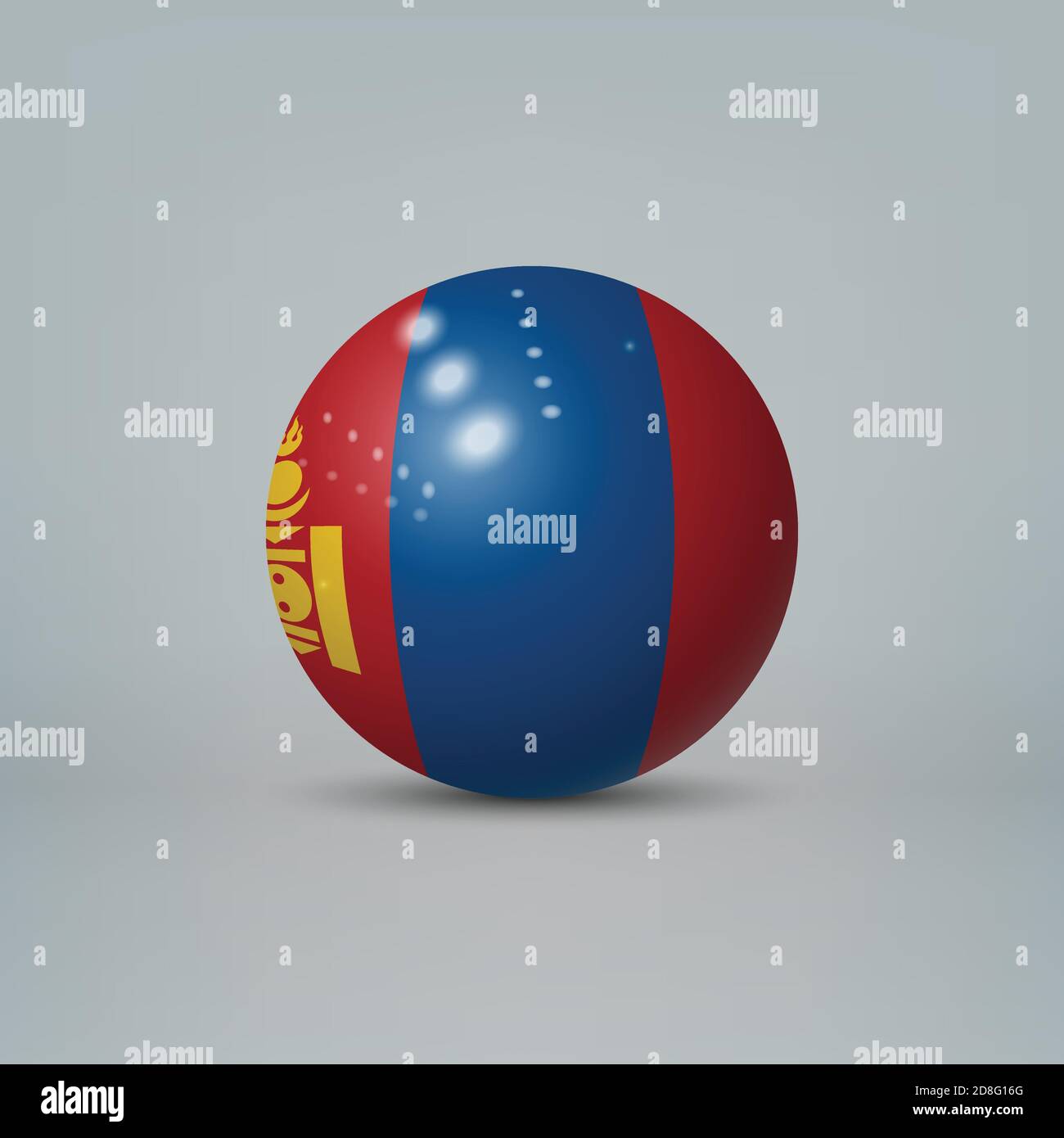 Realistic glossy plastic ball or sphere with flag of Mongolia Stock ...