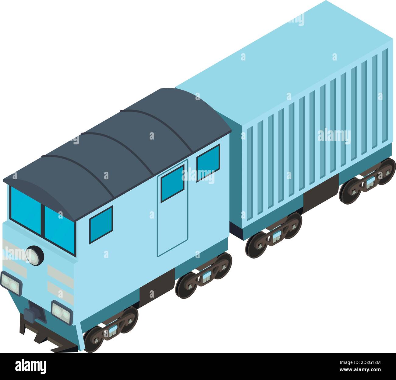 Container railcar icon. Isometric illustration of container railcar ...