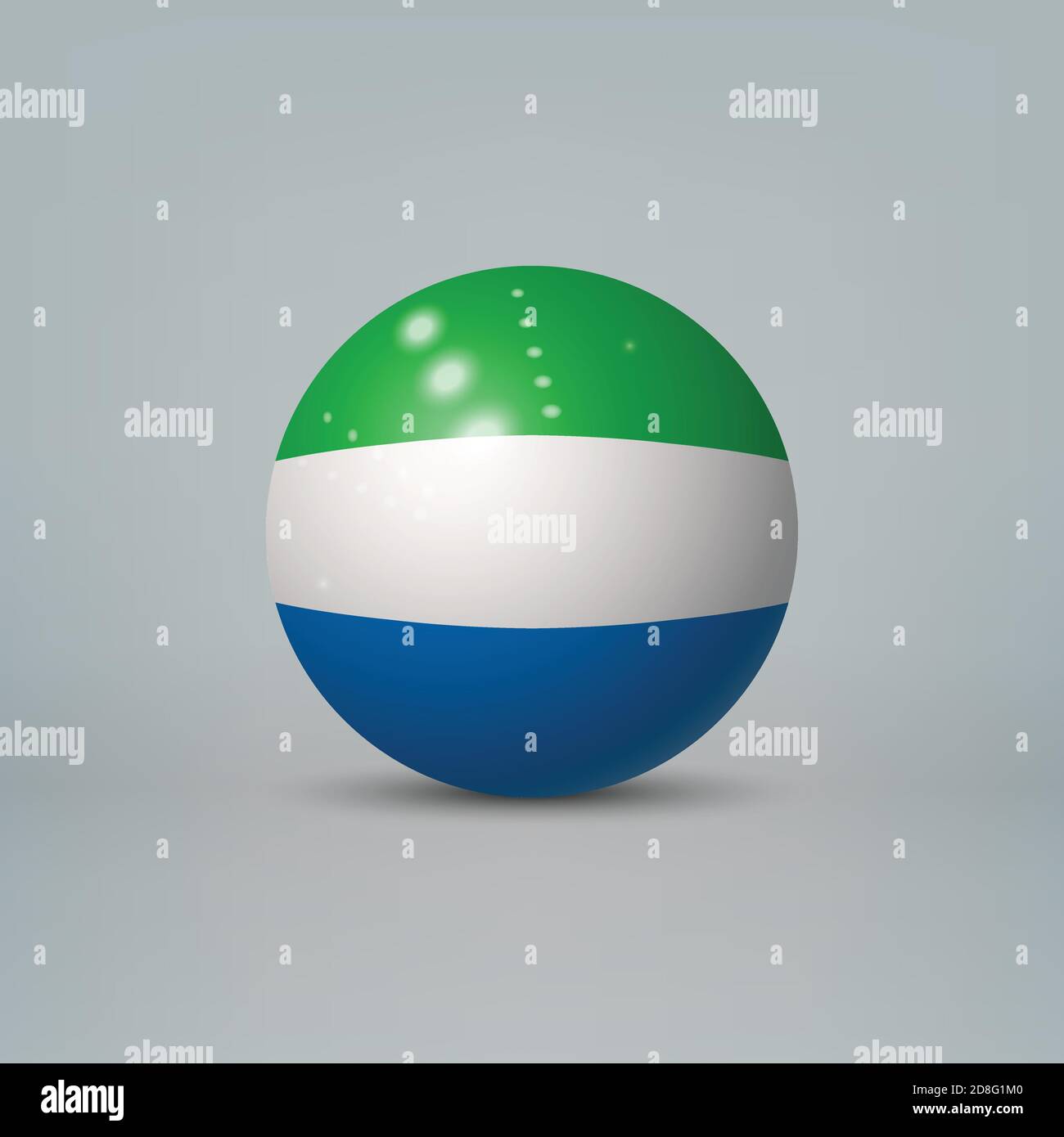 Realistic glossy plastic ball or sphere with flag of Sierra Leone Stock ...