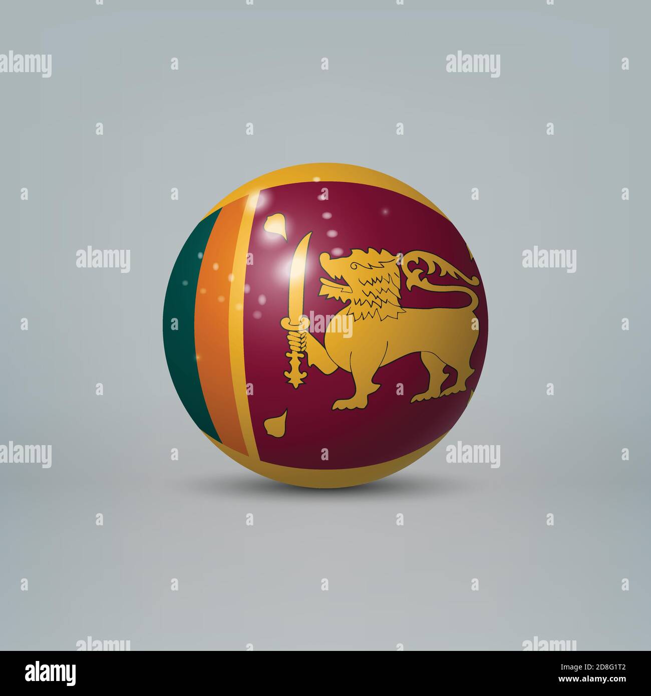Realistic glossy plastic ball or sphere with flag of Sri Lanka Stock