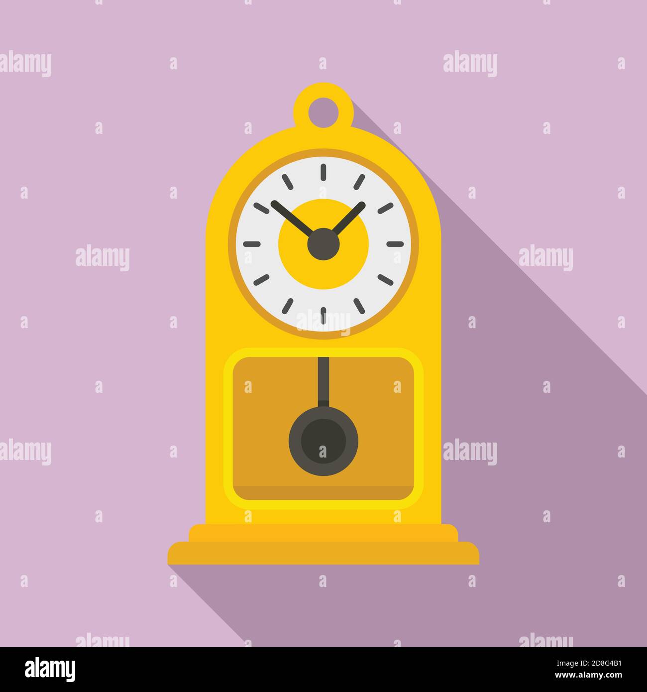 Chalet pendulum clock icon, flat style Stock Vector