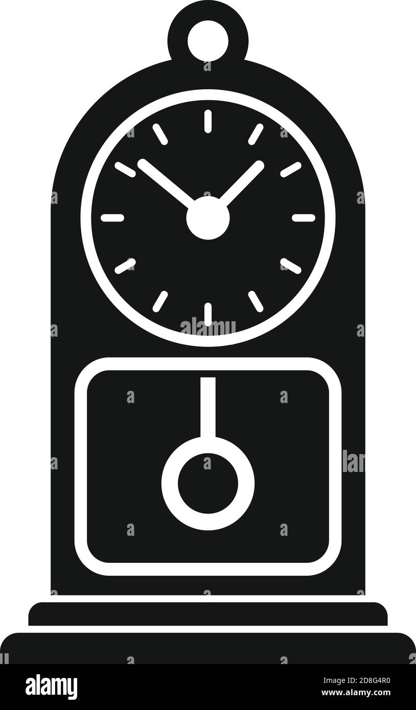 Chalet pendulum clock icon, simple style Stock Vector