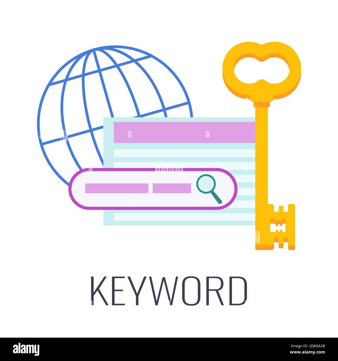 Keyword Icon Key Search Bar Flat Vector Illustration Stock Vector Image Art Alamy