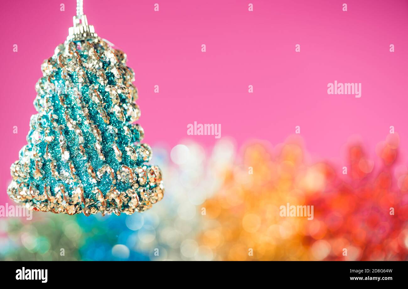 colorful christmas background with small decorative elements Stock Photo