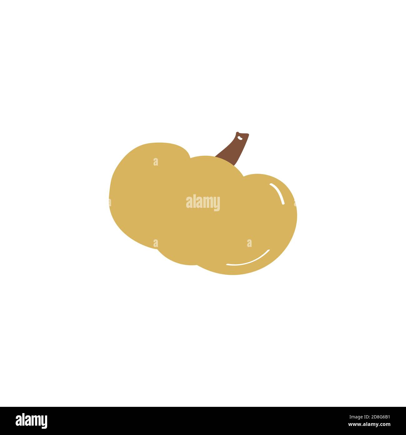 Doodle pumpkin icon. Hand drawn flat colored vector illustration Stock Vector