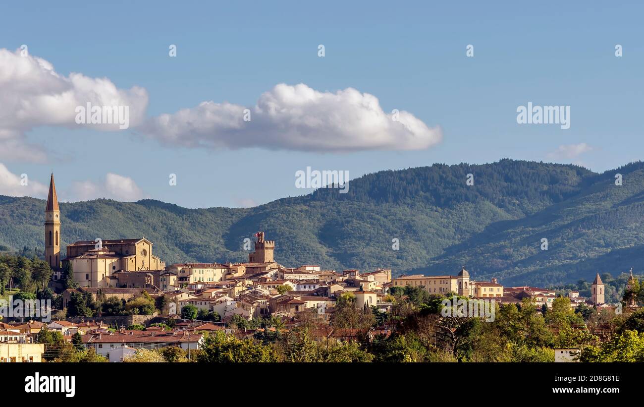 Superb panoramic view of the old town of Arezzo Tuscany Italy