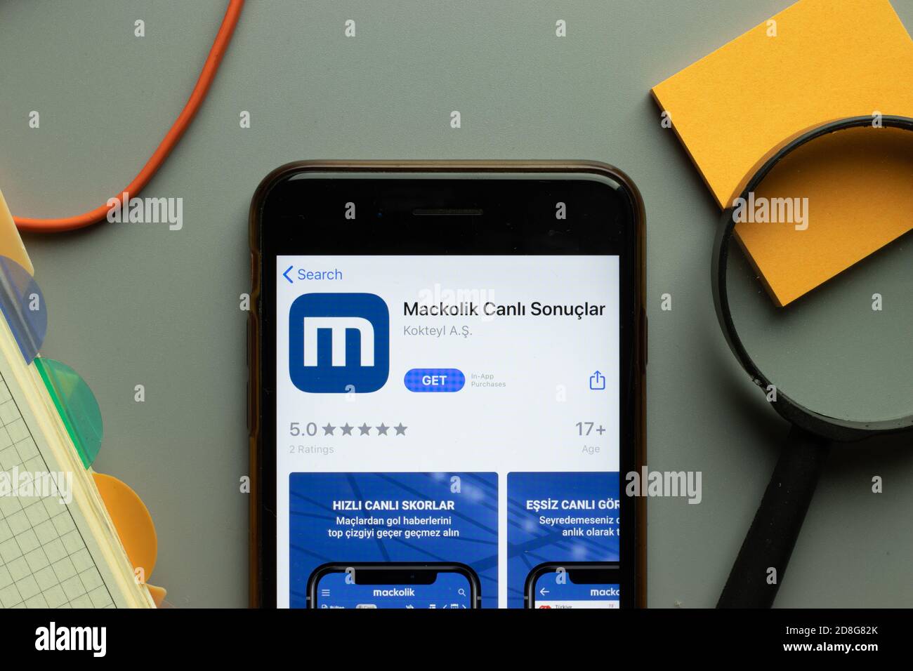 New York, USA - 26 October 2020: Mackolik Canli Sonuclar mobile app logo on  phone screen close up, Illustrative Editorial Stock Photo - Alamy