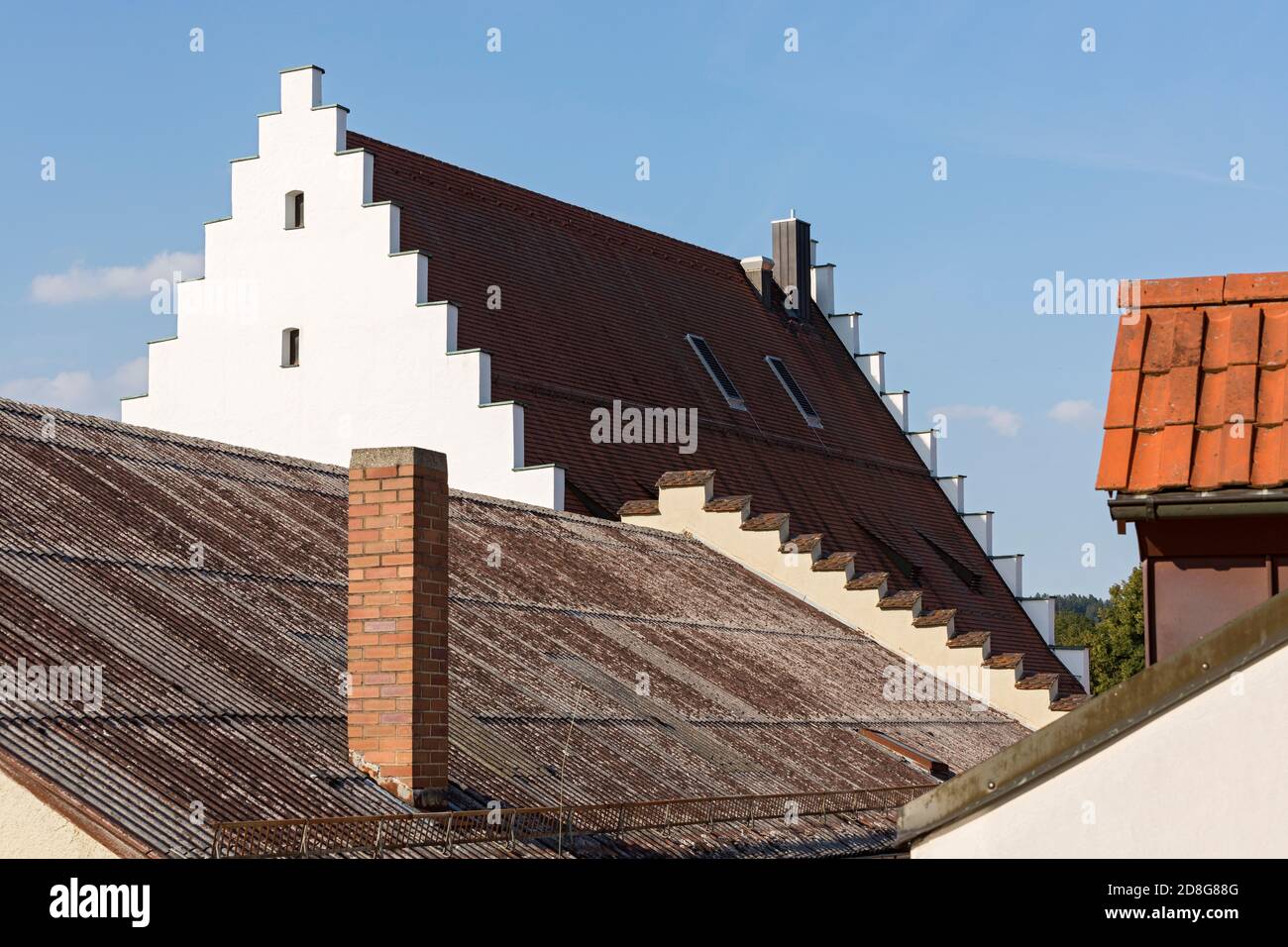 Beilngries, Altstadt, Dächer, Treppengiebel Stock Photo