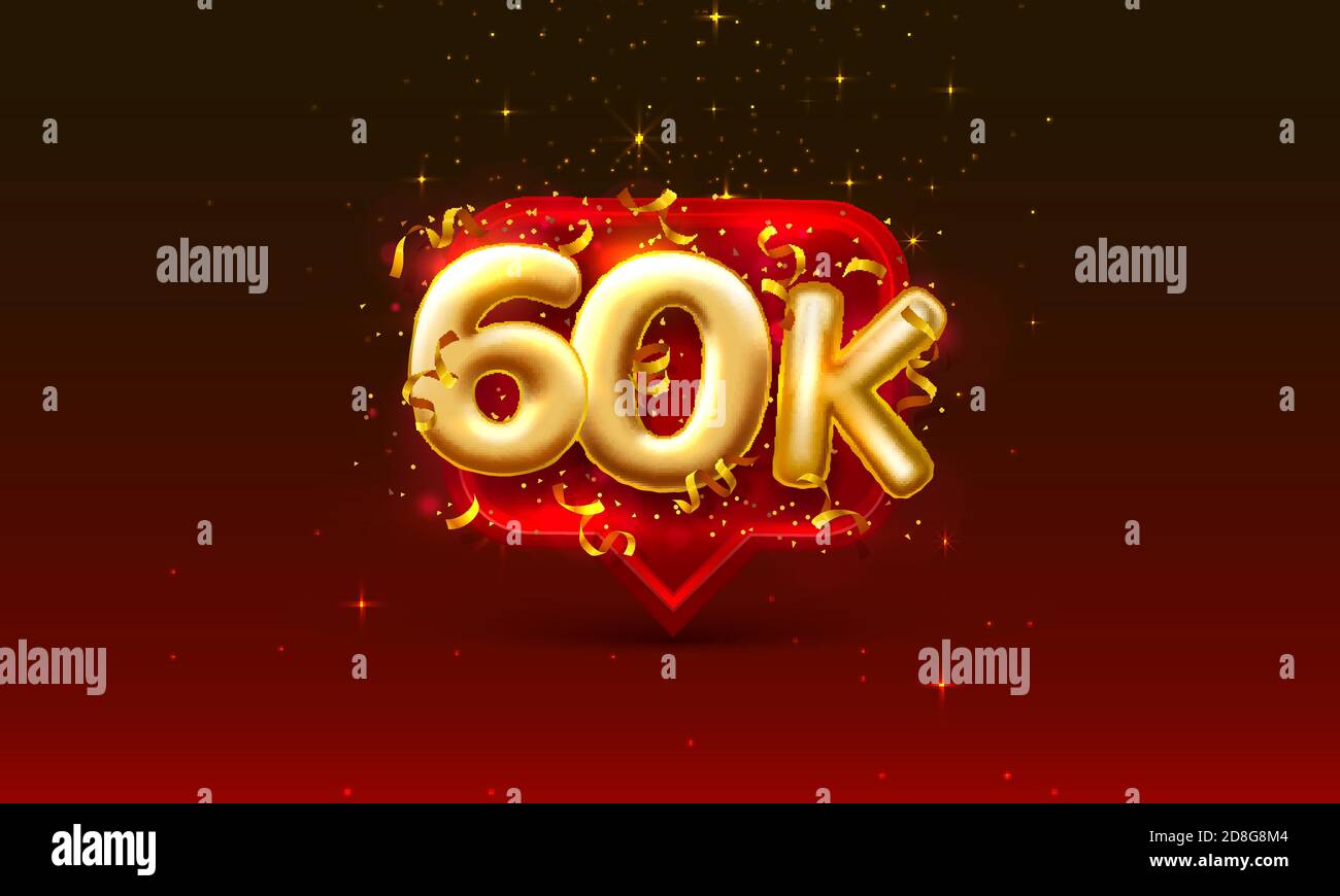 Thank you followers peoples, 60k online social group, happy banner ...