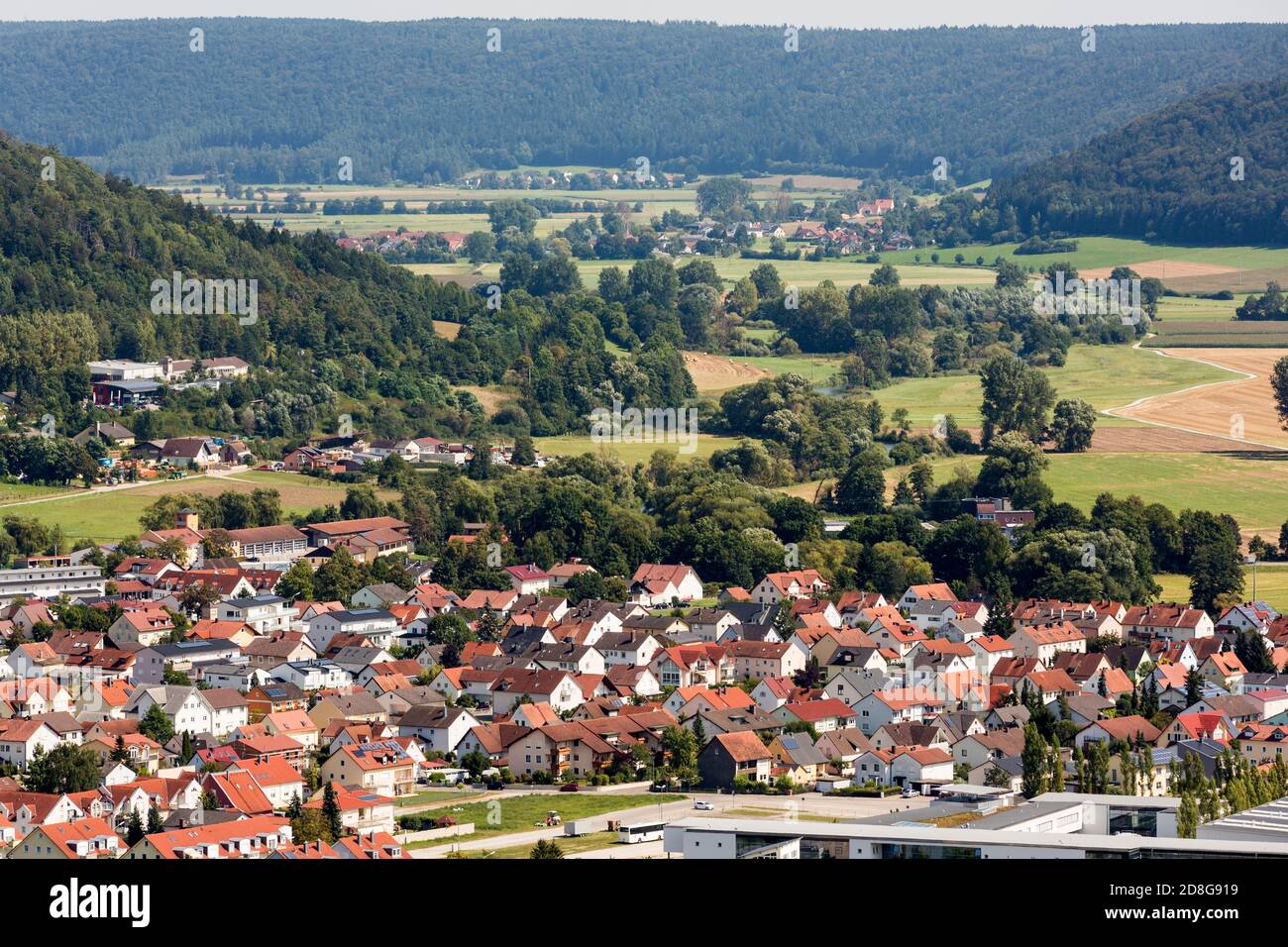 Beilngries, Stadtansicht, Wohngebiet, Industriegebiet, Landschaft Stock Photo