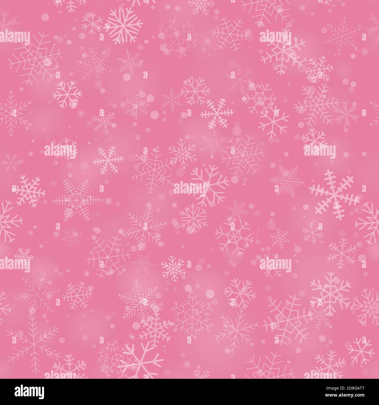 Christmas seamless pattern of snowflakes of different shapes, sizes and ...