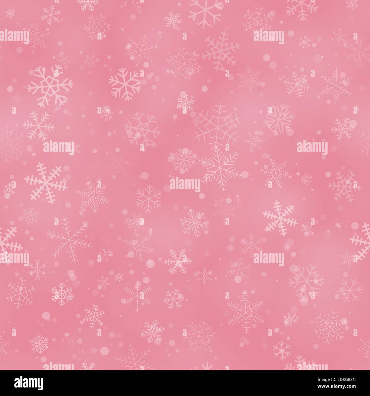 Christmas seamless pattern of snowflakes of different shapes, sizes and ...