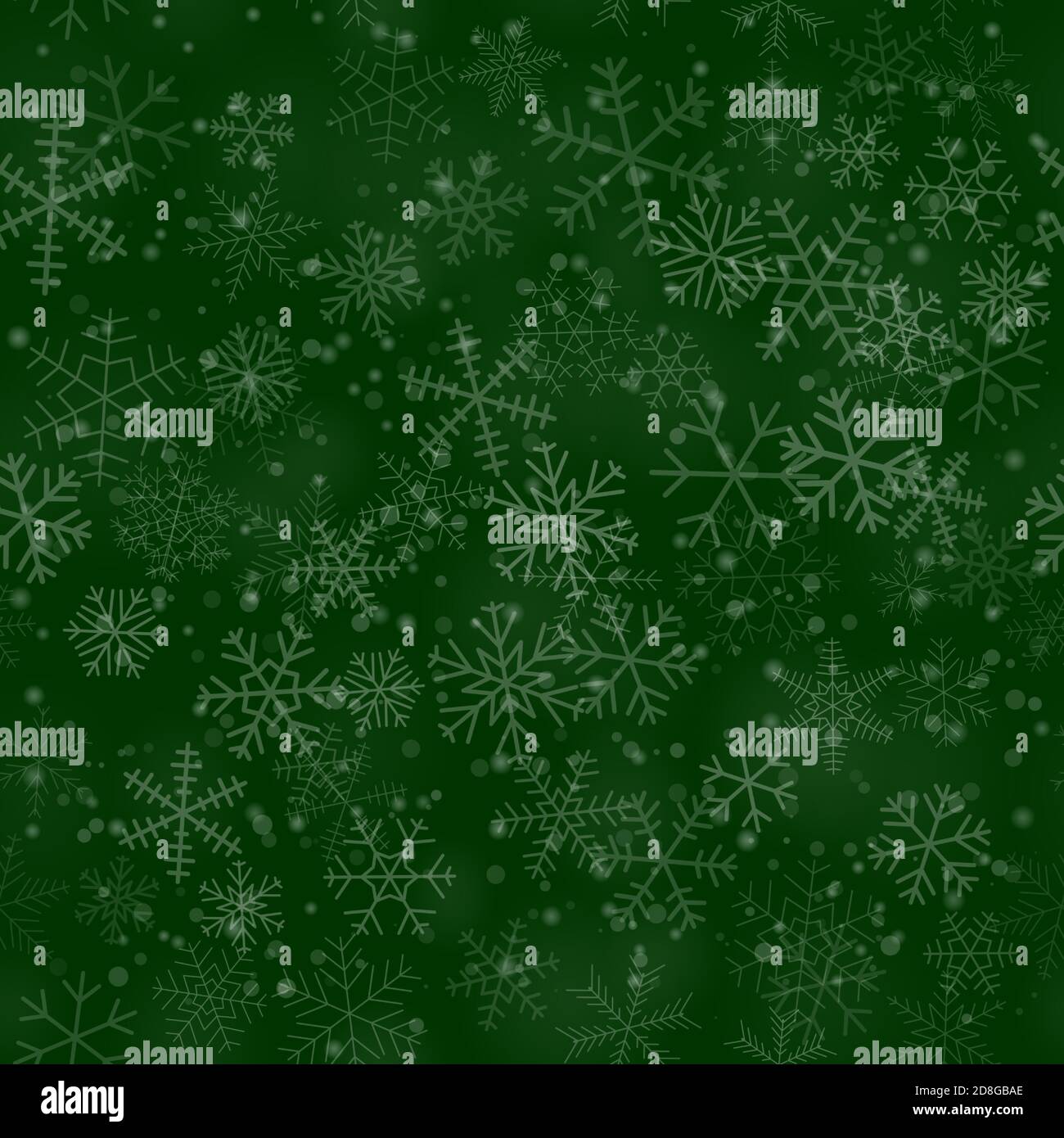 Christmas seamless pattern of snowflakes of different shapes, sizes and ...