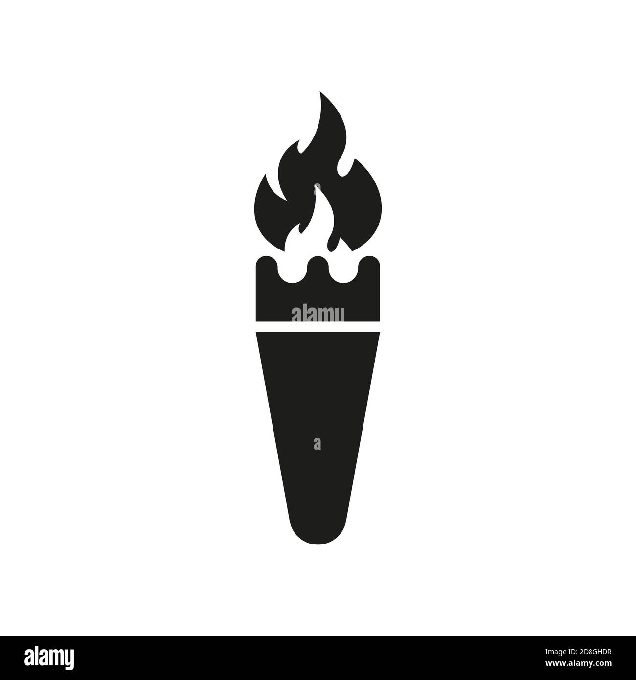 Torch vector icon. Burning torches with fire, icons Stock Vector
