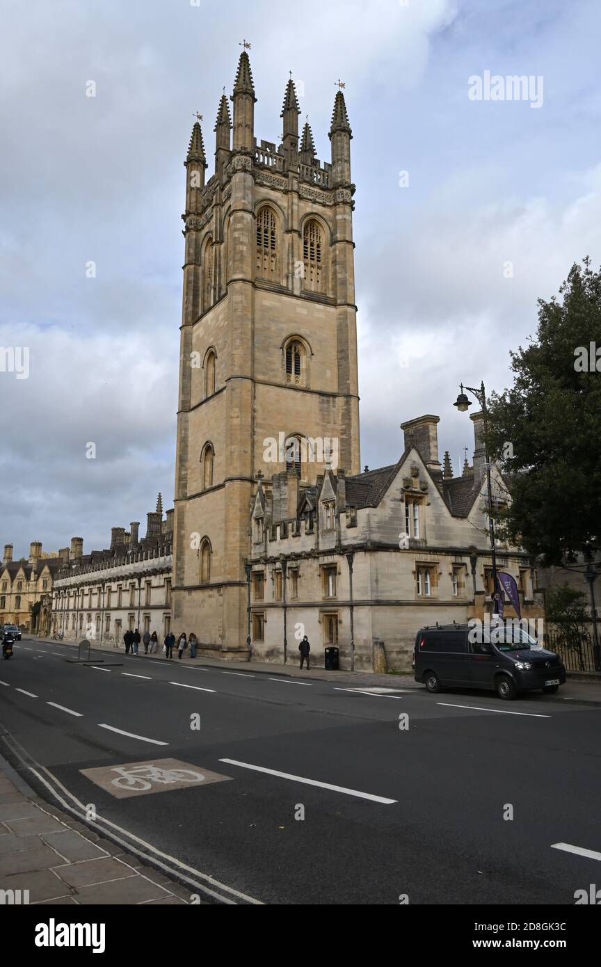 Magdalen Tower, Magdalen College on High Street, Oxford Stock Photo