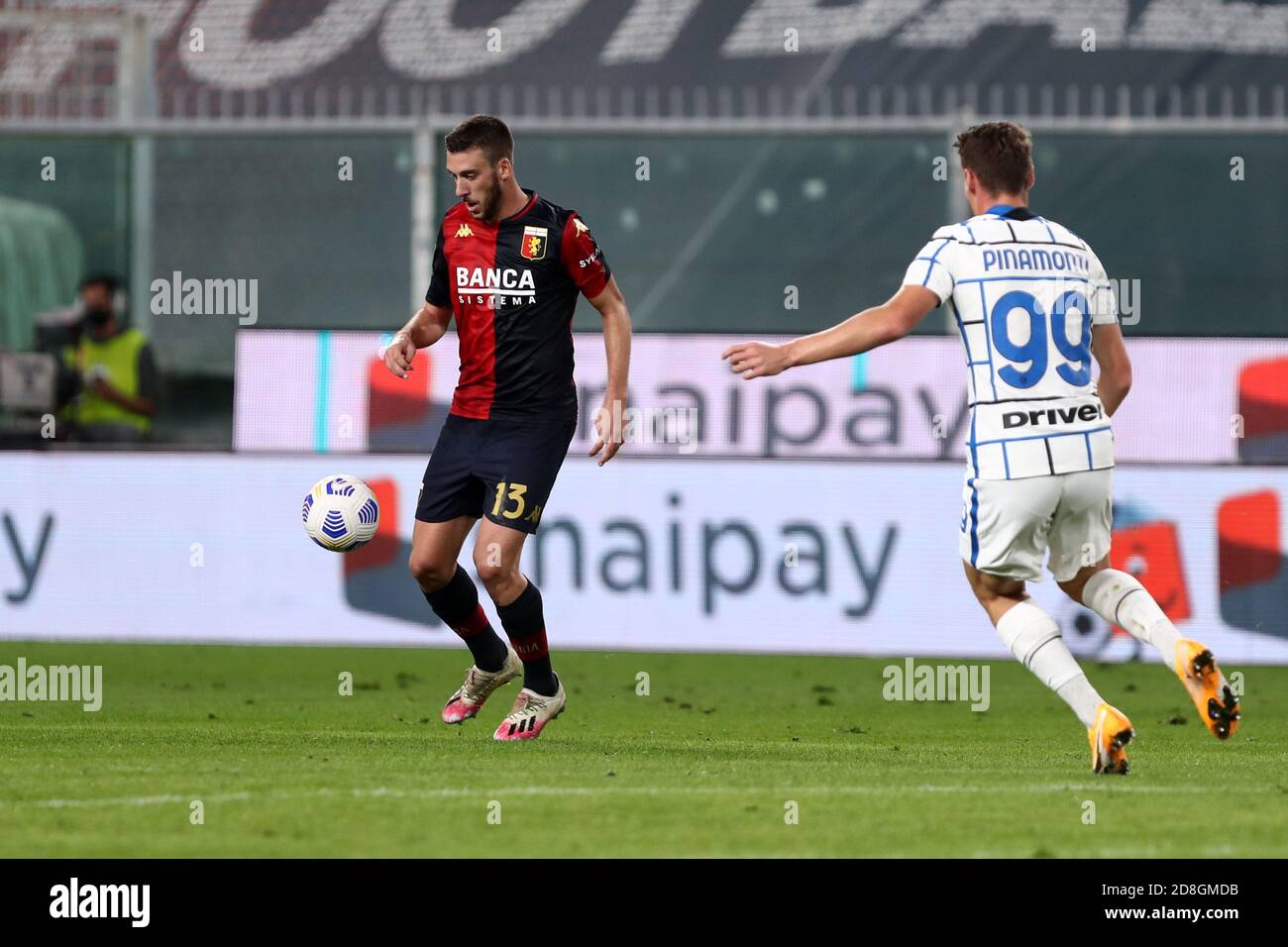 Genova Italy 24th October 2020 Mattia Bani Of Genoa Cfc In Action During The Serie A Match Between Genoa Cfc And Fc Internazionale Stock Photo Alamy