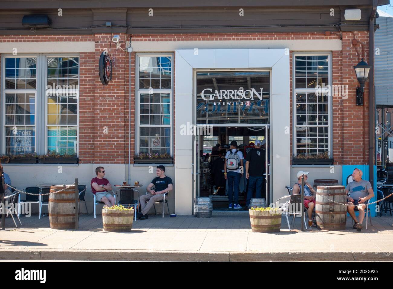 Garrison Brewery Entrance A Craft Beer Brewery At The Cruise Ship Farmers Market In Seaport Halifax Nova Scotia Canada Stock Photo