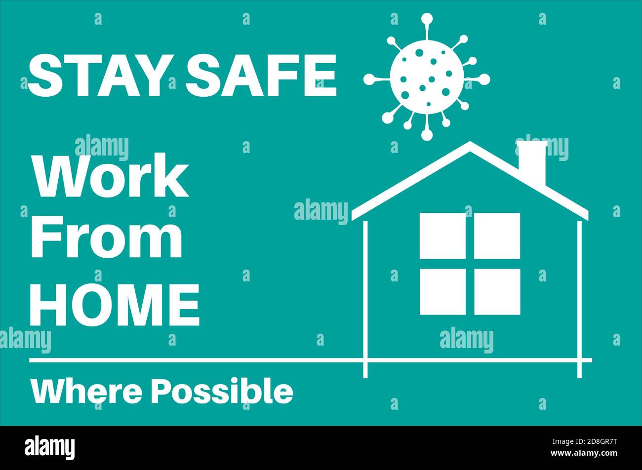 Work from home concept vector on a green background Stock Vector